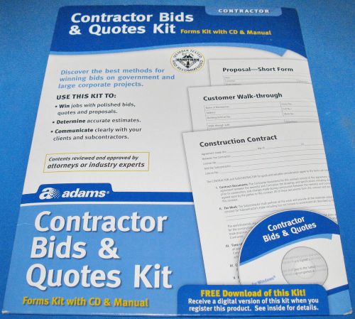 Adams PK113 Contractor Bids &amp; Quotes Kit