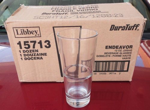 Brand New Case of 12 Libbey DuraTuff Endeavor 12 oz. Beverage Glass