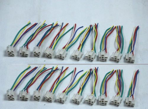 Car Auto 12 Volt DC 40A AMP Relay Harness Socket 5 Pin 5 Wire 20 pack