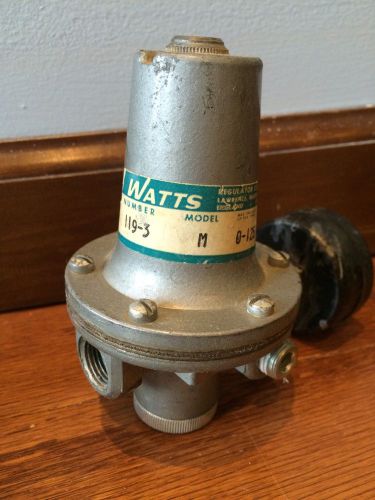 Watts Air Pressure Regulator 119-3M Model M 125 Max PSI w Isaacs Gauge