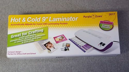Purple Cows Hot &amp; Cold 9&#039;&#039; crafts Laminator 3017 NEW IN BOX