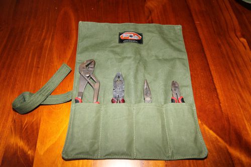 Plier tool roll.  4 pocket.   australian made with australian canvas. for sale