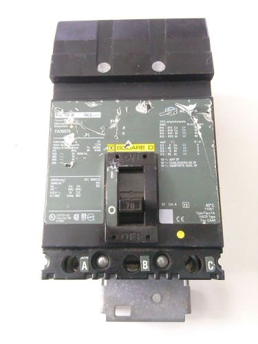 Square d fa36070 i line 70 amp 600 volt 3 pole circuit breaker for sale