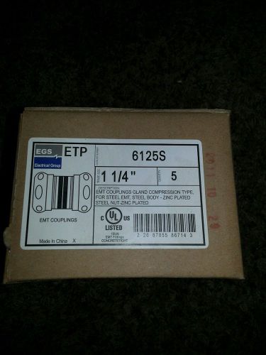 6125s  compression type emt  coupling  1 1/4&#034;  box of 5 for sale