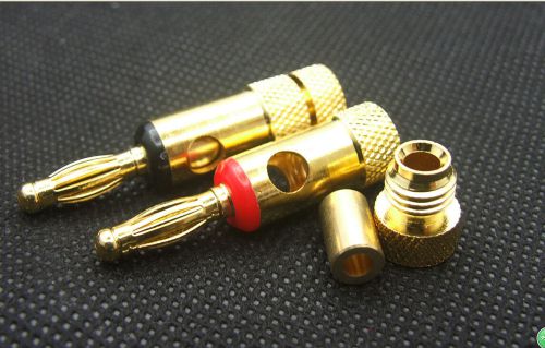 20pc gold plated 4mm banana plug for musical speaker cable wire 4mm binding post for sale