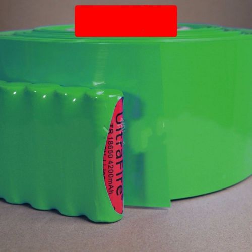 18650 AA Battery Sleeve PVC Heat Shrinkable Tube Wrap Green Width 85MM x 1M