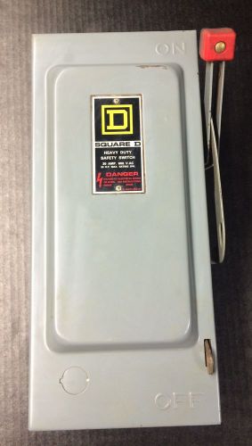 Square D Safety Switch Cat No. H361, 30 Amps, 600V AC or DC, Type 1 Enclosure