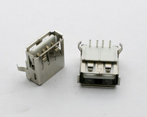 10pcs usb female type-b 4 pin dip inversion direction socket connector hw-uaf-06 for sale