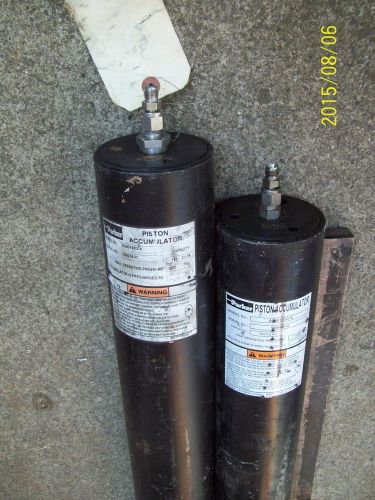 Parker, hydraulic accumulator, lot of 2, piston type, used, 3000 psi, 3/4 gal for sale
