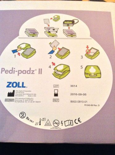 Zoll Pedi Padz II AED Defibrillator Pads Infant Child Electrodes Exp.9/6/2016