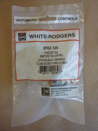 White-Rodgers 3F02-125 Fixed Setting Snap Disc Fan Control W/ Fan DelayTerminals