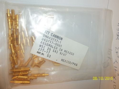 ITT cannon connector pins DMA43717-1  DMA43716-1  25 pieces each, gold plated