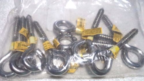 Stanley 220-806 bag of (10) 3/8&#034; x 4-1/2&#034; stainless steel lag screw eyes for sale