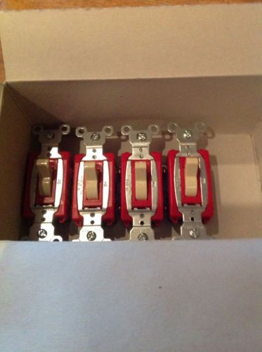 4 PASS &amp; SEYMOUR CS20AC1-I SINGLE  POLE 20 AMP IVORY SWITCHES