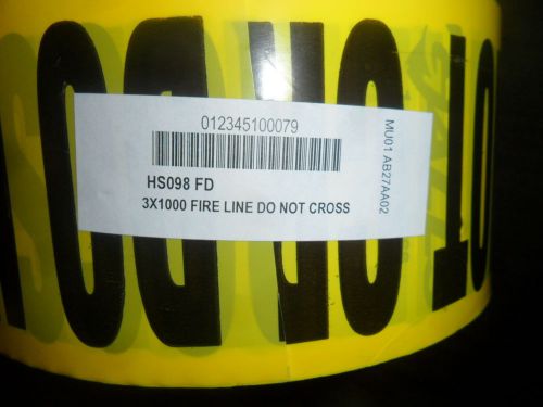 FIRE LINE DO NOT CROSS YELLOW 3 X 1000 FEET NEW WITH TAG