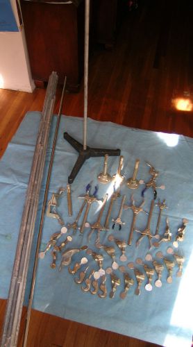 Assorted Metal Rods For Lab Stands and clamps, holders and rod connectors