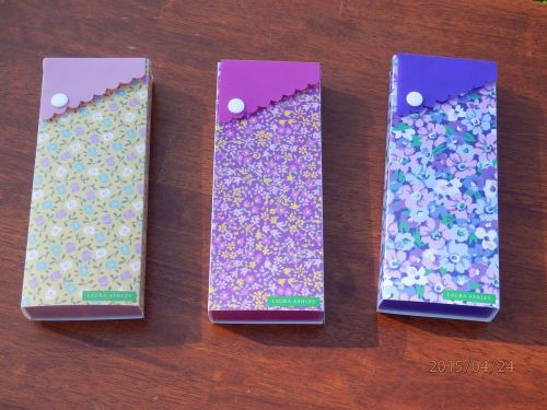 Multi-color Laura Ashley Slider Pencil Box with Snap Closure, 8 x 3 Inches,