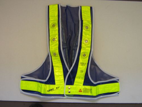 Safety Vest, BLUE, Flashing LED High Visibility Reflector (Large)