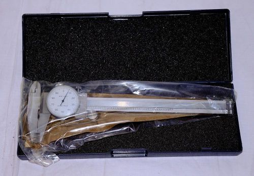 New Unused Sealed .001&#034; Shock Proof Dial Caliper w/ Case