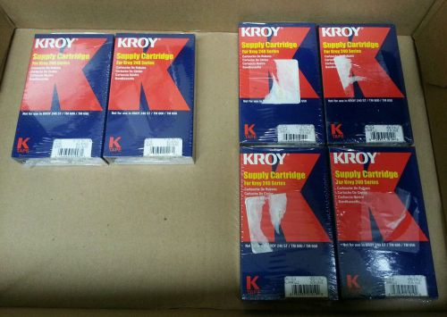 6 New Kroy Supply Cartridge for 240 Series (4) BLACK/YELLOW (2) BLUE/WHITE