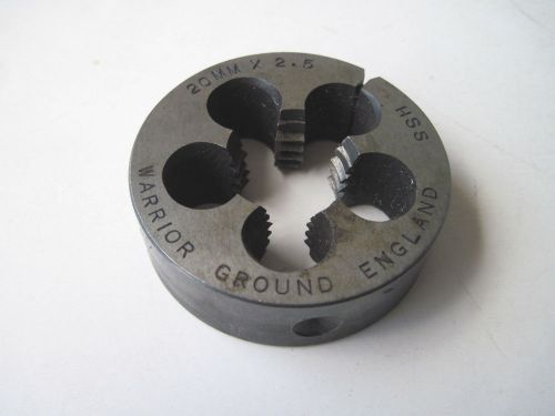 Vintage Warrior Ground 20 MM X 2.5 HSS Metric Die Hand Tool Made In England