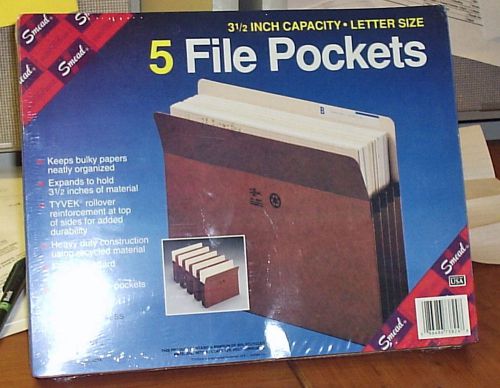 5 SMEAD 3.5 INCH POCKETS and 8 SMEAD 2 INCH JACKETS  - LETTER SIZE - NEW IN BOX!