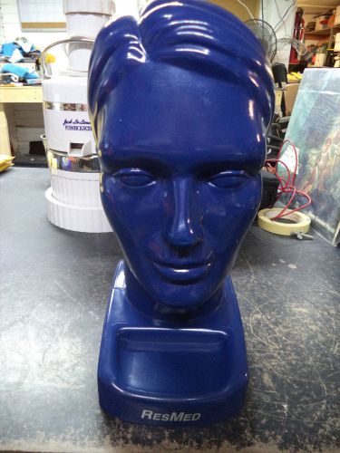 #E2c Blue Plastic Resmed Mannequin Head Display Hats