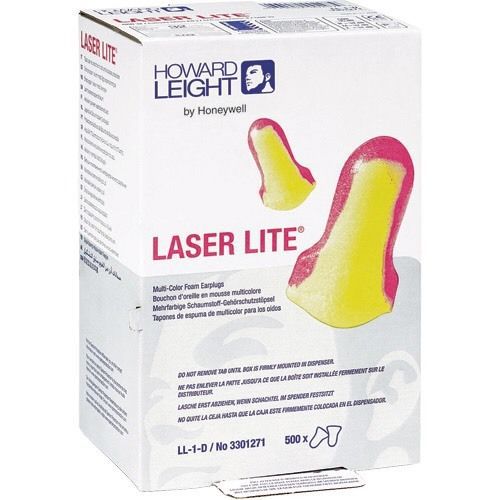 Howard leight ll-1-d laser lite single-use earplugs 500 pair bulk dispensing box for sale