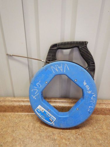 100&#039; ideal #31-061 speed-grip s-class fiberglass fish tape w/leader cable puller for sale