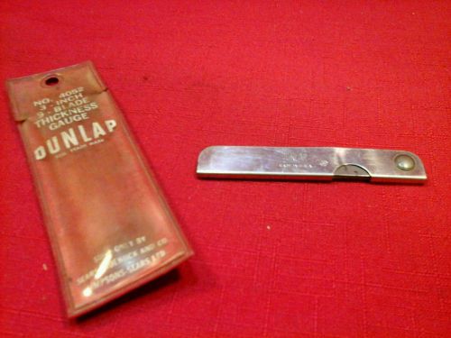 Vintage dunlap 4052 3&#034; thickness gauge 15 blade w original case plug gap for sale
