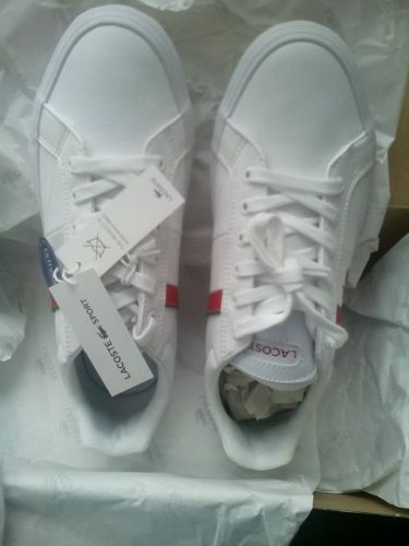 New Lacoste Carnaby Retro M Shoes (white / white) size 5