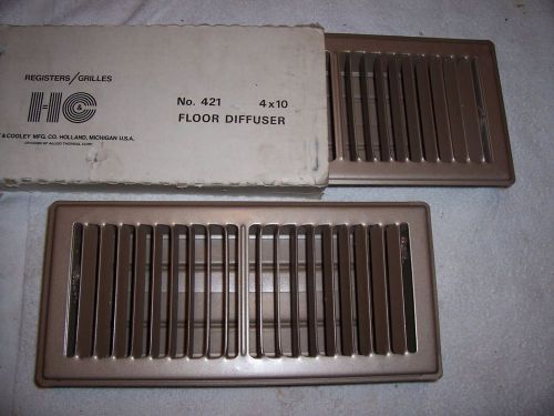 2 (two) 4&#034; X 10&#034; Registers/Grilles/Diffusers NEW No 421 Hart &amp; Cooley MFG Co