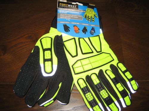 Portwest Safety Impact Gloves Oil &amp; Water Resistant Unlined Safety Workwear A724