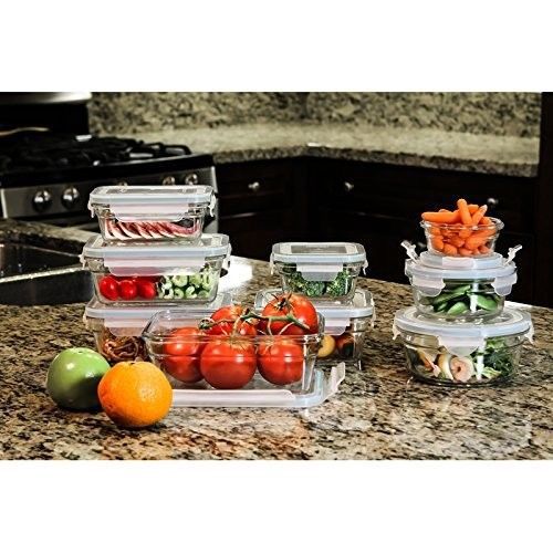 Oven safe container set  18pc glass microwave storage containers airtight lids for sale