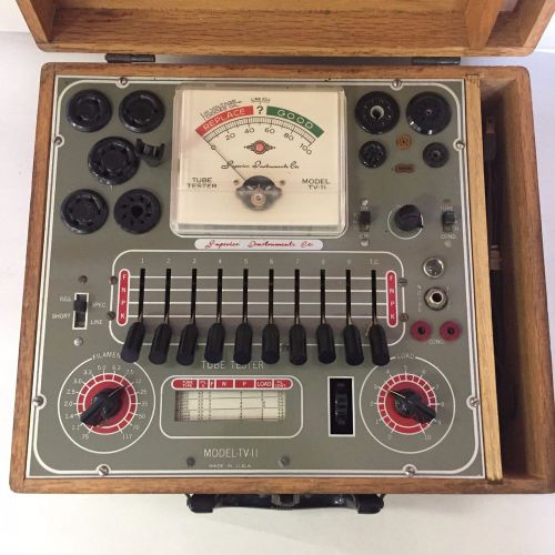 Vintage Superior Instruments Model TV-11 Tube Tester Wood Case w/ Org Manuals