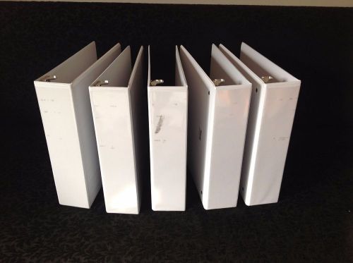 Lot of (5)  *heavy duty* 2&#034;inch - 3 round ring binders #117 for sale