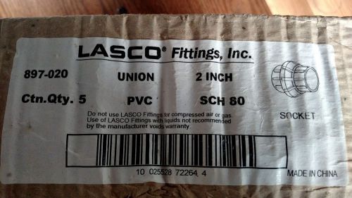New never used box qty of 5 lasco 2 inch sch 80 socket union part # 897-020 for sale