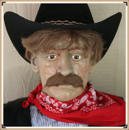 LIFE SIZE Old Western Cowboy Dummy Poseable Display Mannequin Statue Prop