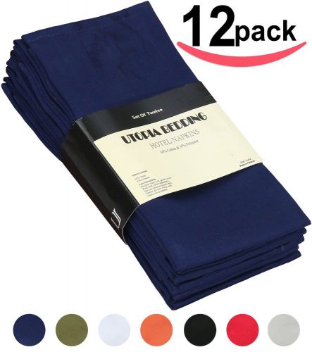 Utopia 12 Premium Cloth Napkins Soft And Durable Generous Size 18&#034; x 18&#034; Navy