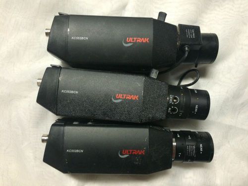 Lot of 3 Ultrak KC552BCN Surveillance Camera w/ Lens 3.5 - 8 MM F 1.4 Security