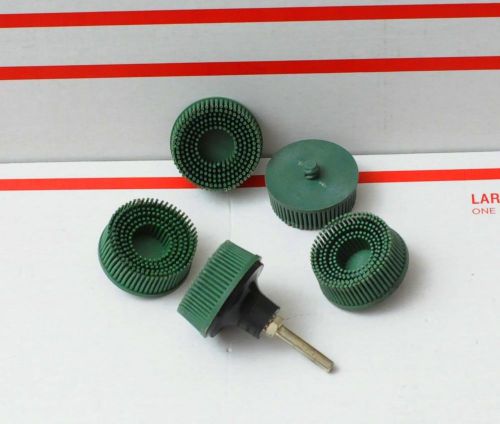 LOT OF 5 - BRISTLE DISCS 2&#034; DISCS WITH MANDREL INCLUDED
