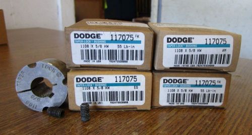 NEW DODGE TAPER LOCK BUSHING 117075 1108 X 5/8 KW LOT OF 4