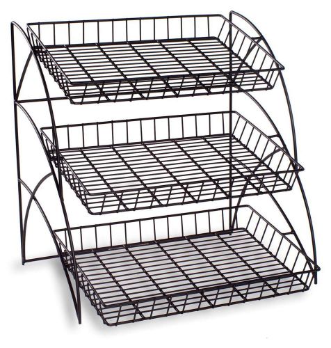 Wire Rack with 3 Tiers for Tabletop, Open Shelving with Rectangular Shape-Black