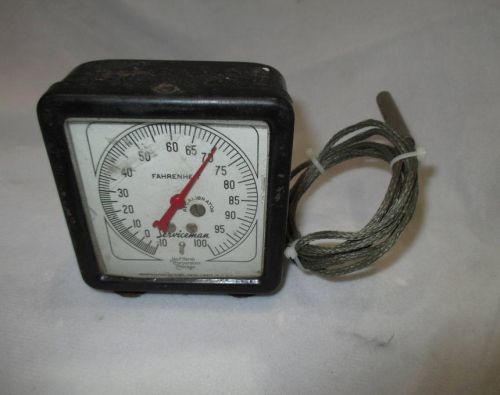 VINTAGE Jas MARSH CORP Temperature Gauge Instrument 100 to -10 WORKS FREE STAND