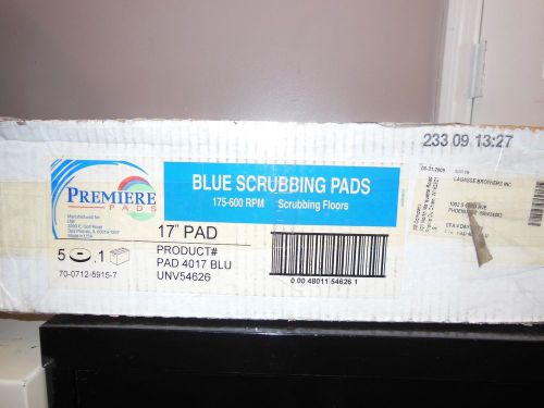 Blue 17&#034; floor scrubbing pads