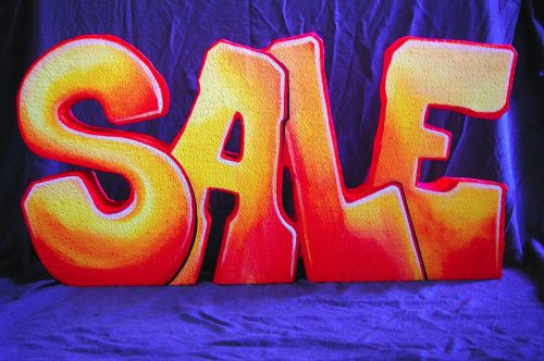 SALE Shop Display Lettering, 3D color painted Styrofoam Sign, 27.9 x 13.2 &#034;