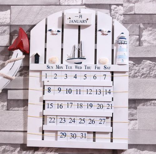 Ocean series Wooden wall calendar home decoration office &amp; school supplies