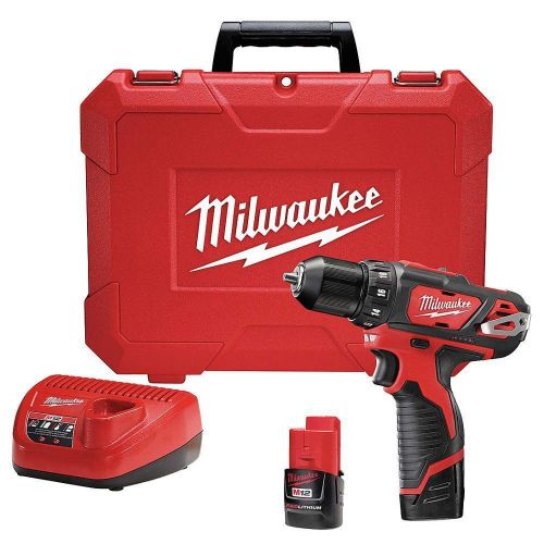 Milwaukee 2408-22 12 Volt M12 3/8&#034; Cordless Hammer Drill Driver Kit NIB NEW