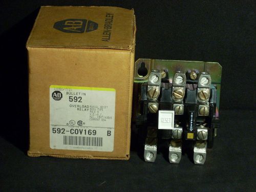 New a-b allen bradley 592-cov169 motor control overload relay aux no+nc for sale