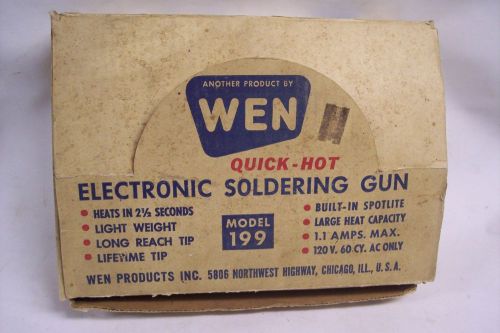 VINTAGE WEN QUICK HOT ELECTRONIC SOLDERING GUN MODEL 199 ORIGINAL BOX WORKS